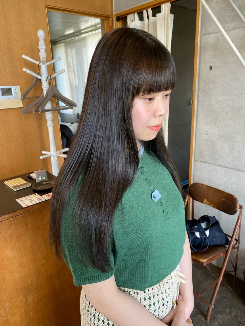 ロング カラー カット ヘアカラー トリートメント モリモト サナのヘアスタイル