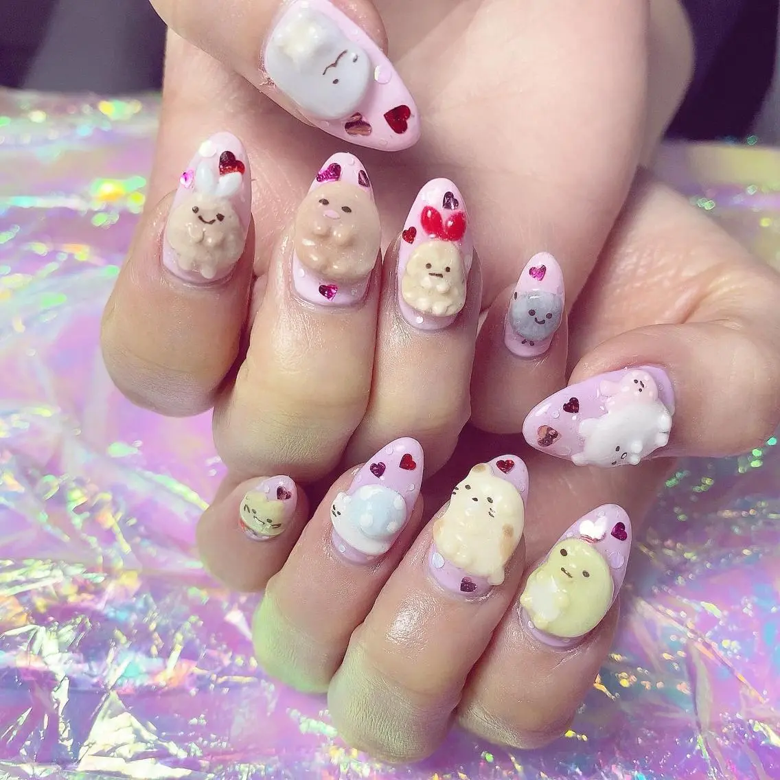 ネイル 渋谷／チップ長さ出し 👑アプレgel-xのネイルデザイン