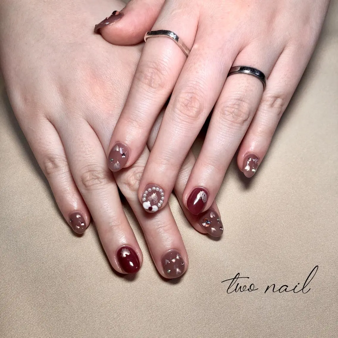 ネイル アートネイル フットネイル ハート ニュアンスネイル ホワイト two nailのネイルデザイン