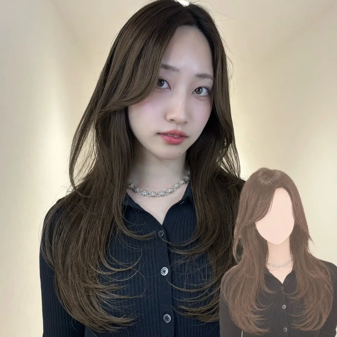 ロング カット ヘアカラー トリートメント 韓国レイヤー🇰🇷 /ハッシュ/タカトのヘアスタイル
