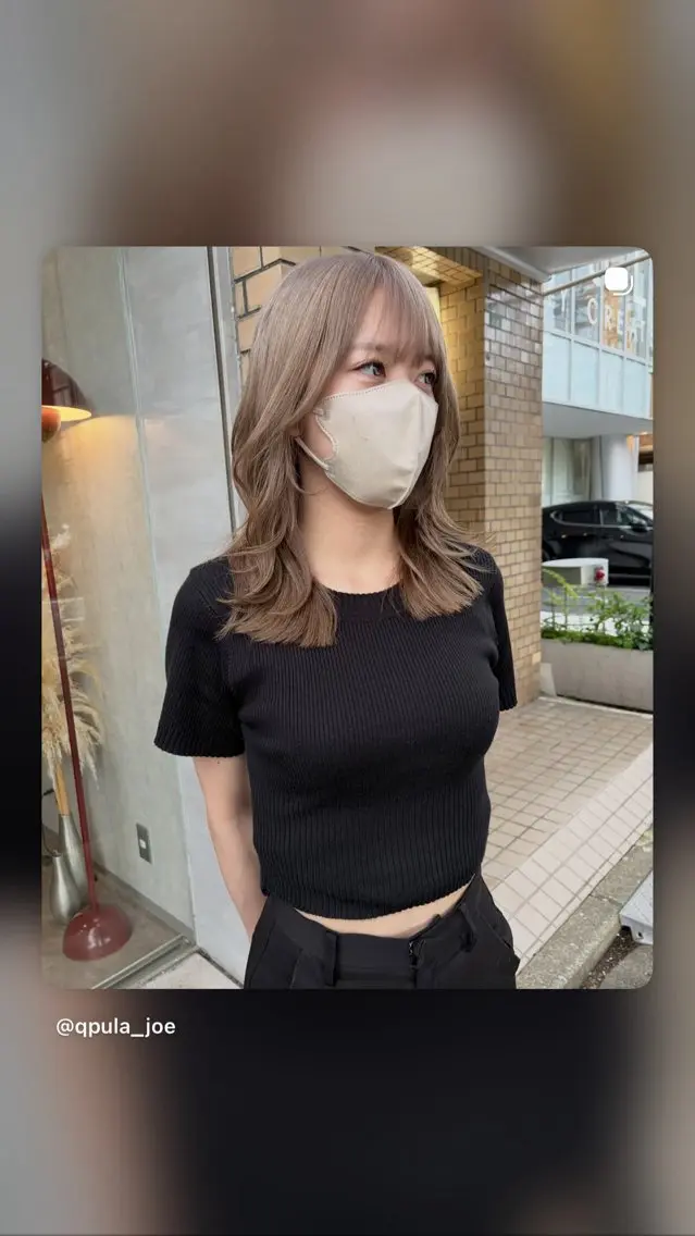 セミロング カラー ハイトーンカラー レイヤーカット カット ヘアカラー トリートメント 城慎太郎 大濠/大人ロングのヘアスタイル