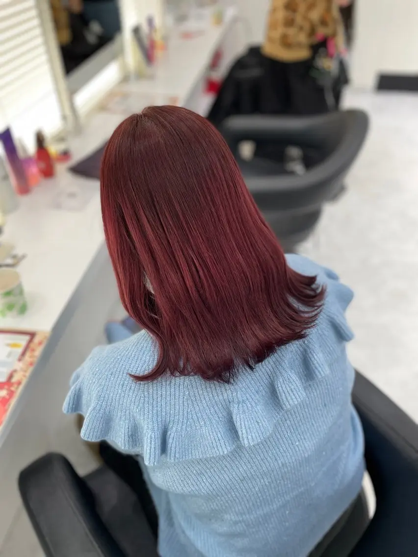 セミロング カラー ヘアアレンジ ヘアカラー ♥️暖色支持多数 ♥️銀座 mioのヘアスタイル
