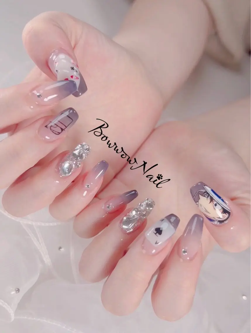 ネイル グラデーション 韓国ネイル ワンホンネイル 冬ネイル Bow wow Nail さや🧸のネイルデザイン