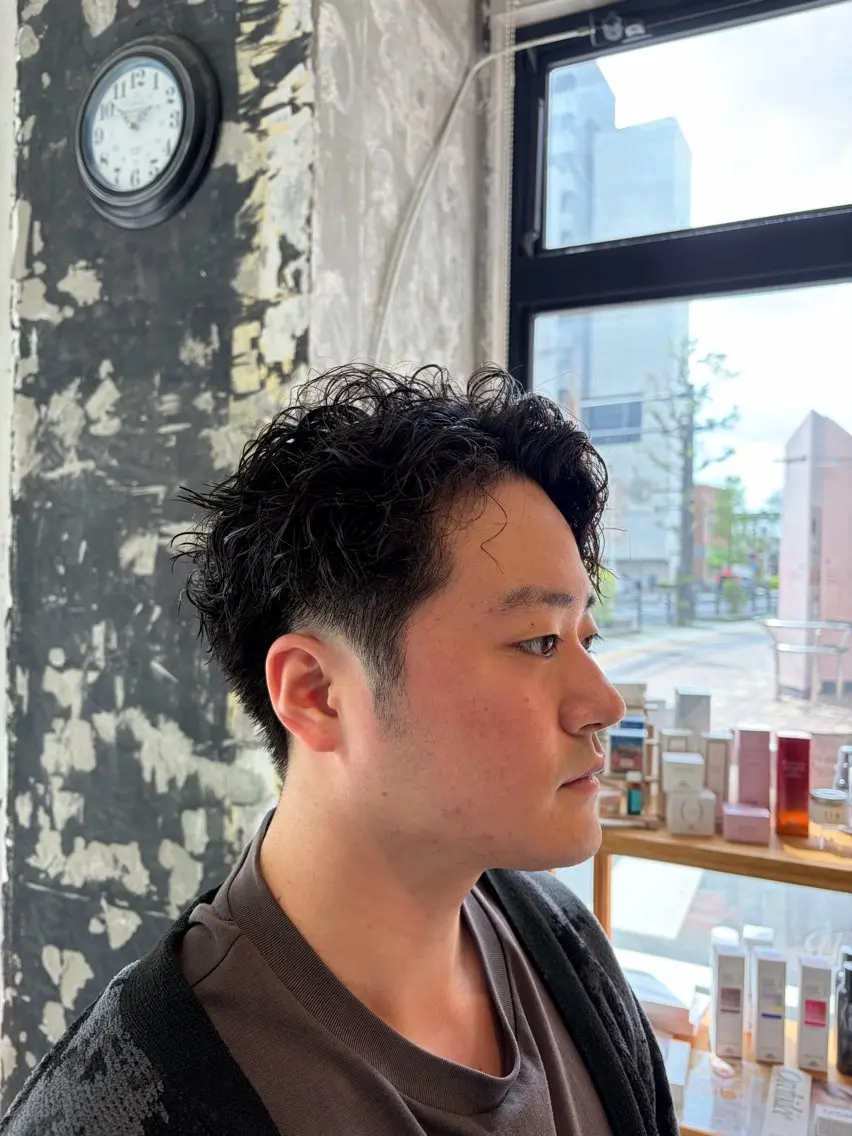 ショート パーマ メンズ カット パーマ こころ/カーリー・ パーマデザインのヘアスタイル