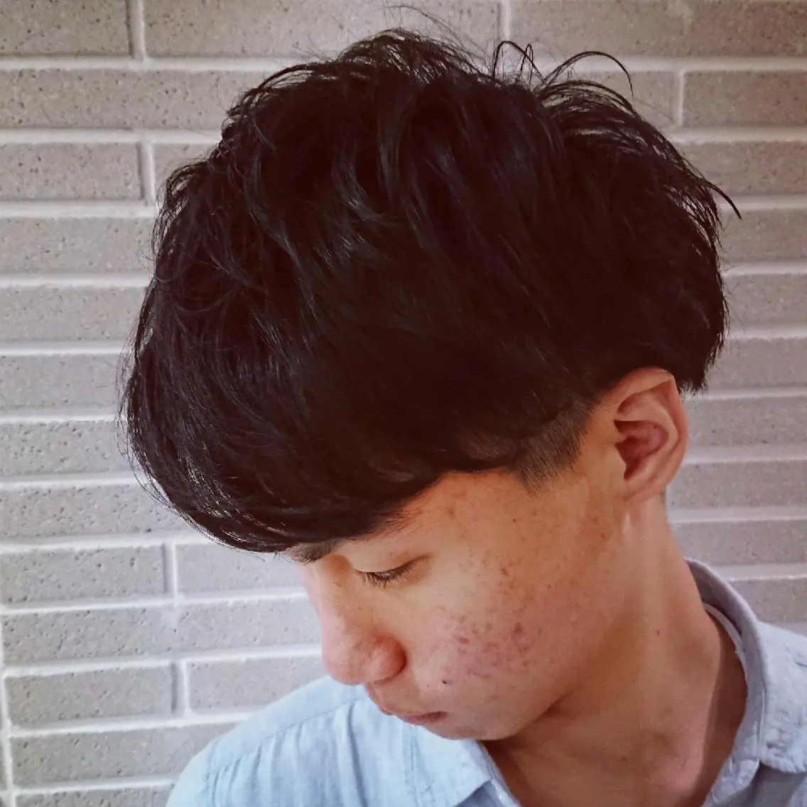 メンズ アップバング メンズブリーチ マッシュ メンズパーマ カット パーマ ブリーチ/ヘアケア/ 艶髪/イギチハルのヘアスタイル
