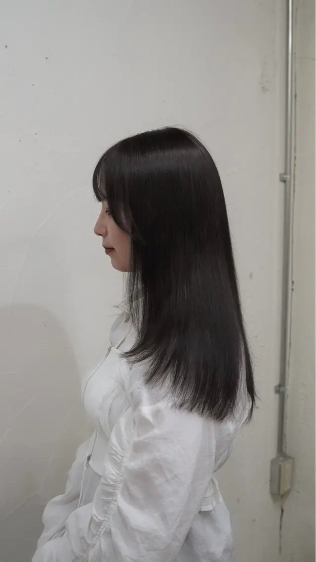 セミロング カラー グレージュ ヘアカラー ブリーチなし透明感 カラー/チサト🌿のヘアスタイル