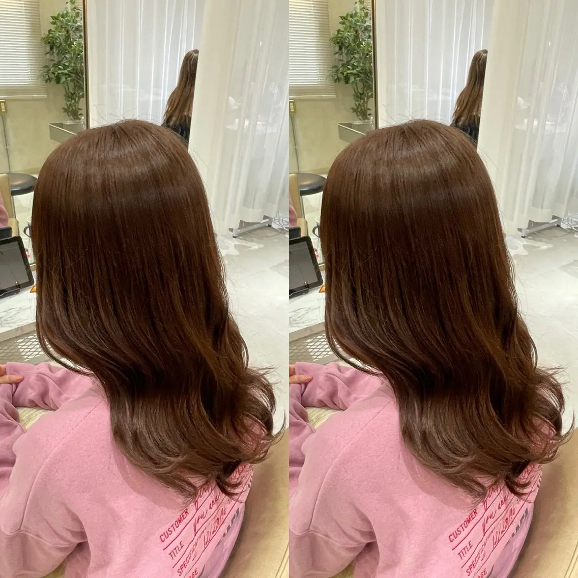 ミディアム カット ヘアカラー トリートメント れな/Zina博多 トレンド/顔周りのヘアスタイル