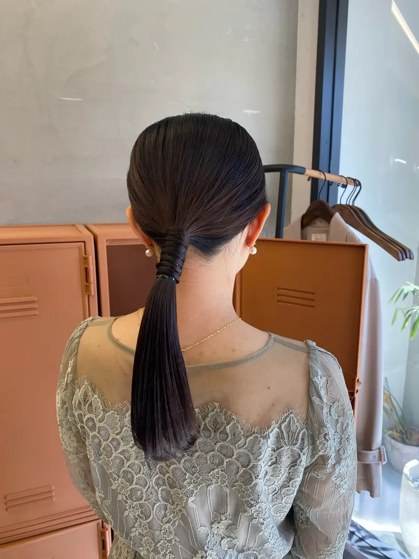 ロング ヘアアレンジ ロング ヘアセット お呼ばれヘア｜ 金山｜山本夏菜のヘアスタイル