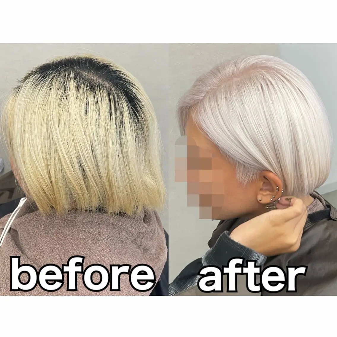 ショート カラー ボブ カット ヘアカラー トリートメント Lull1人美容室 イージーパーマのヘアスタイル
