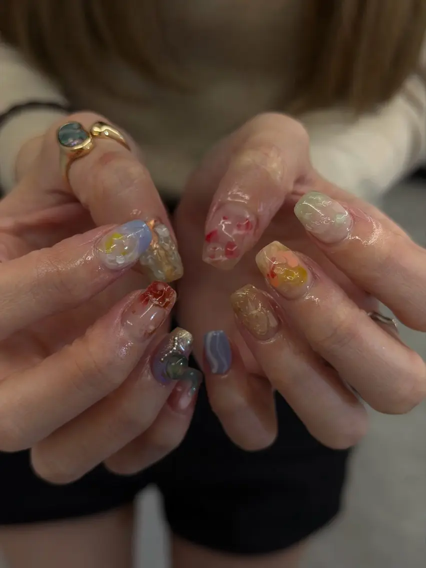 ネイル クリアネイル ジェルネイル マグネットネイル ニュアンスネイル パラジェル ハンドネイル ハンドケア Bana_ Nailのネイルデザイン