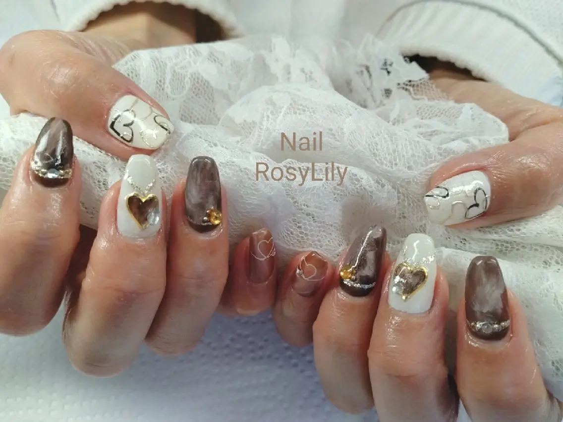 ネイル 持ち込み バレンタイン プライベートサロン Rosy Lilyのネイルデザイン