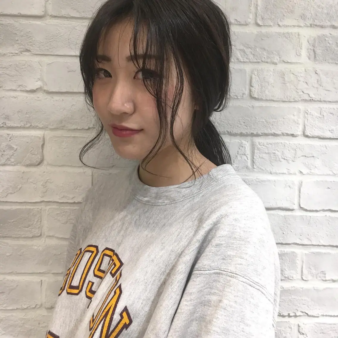 カラー アッシュ ミント 江原 彩華のヘアスタイル