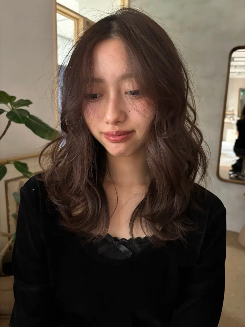 ミディアム ヘアカラー トリートメント ブリーチなしカラー/ ボブ//おとは🌱のヘアスタイル