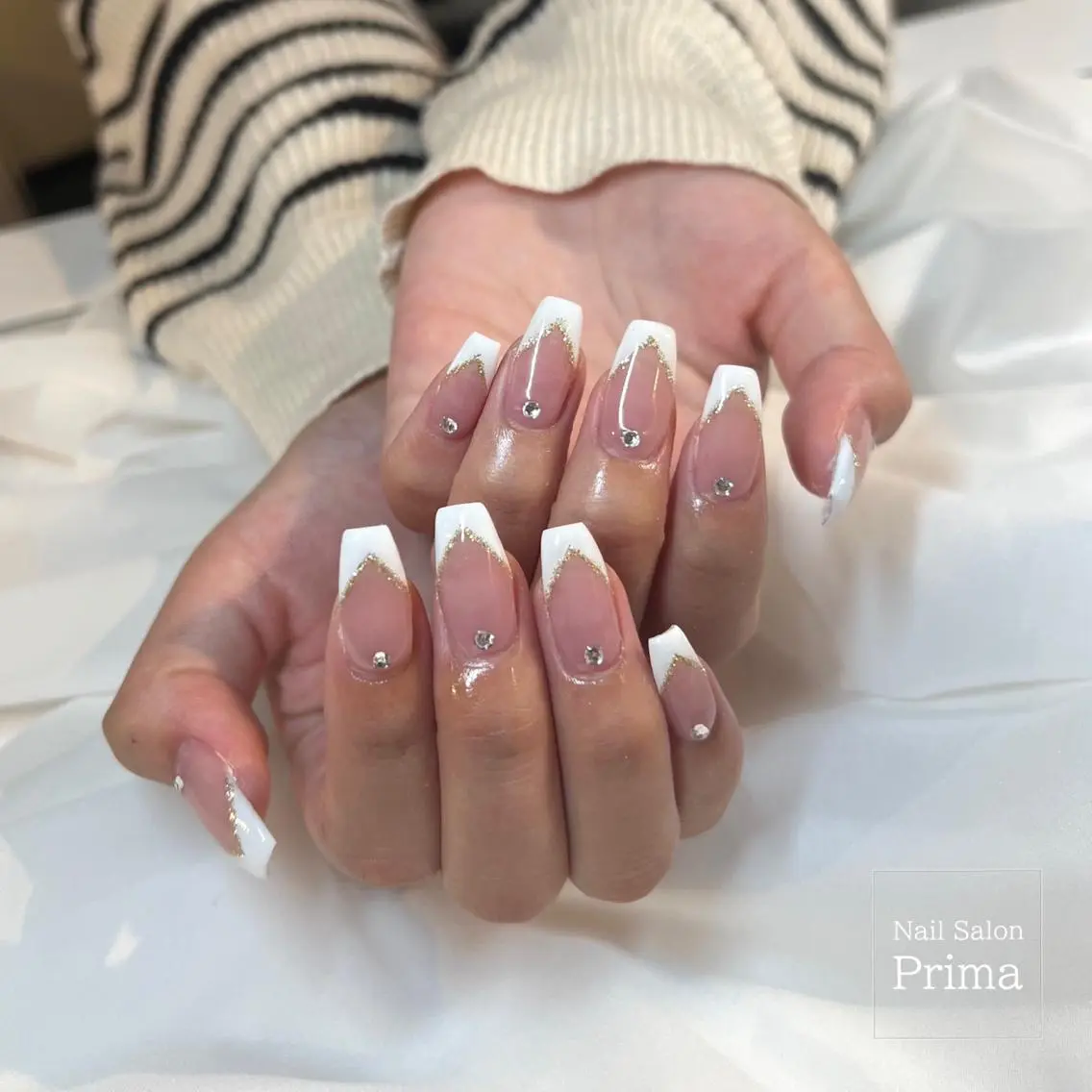 セミロング ネイル 長さ出し SalonPrima Nail & Eyeのネイルデザイン
