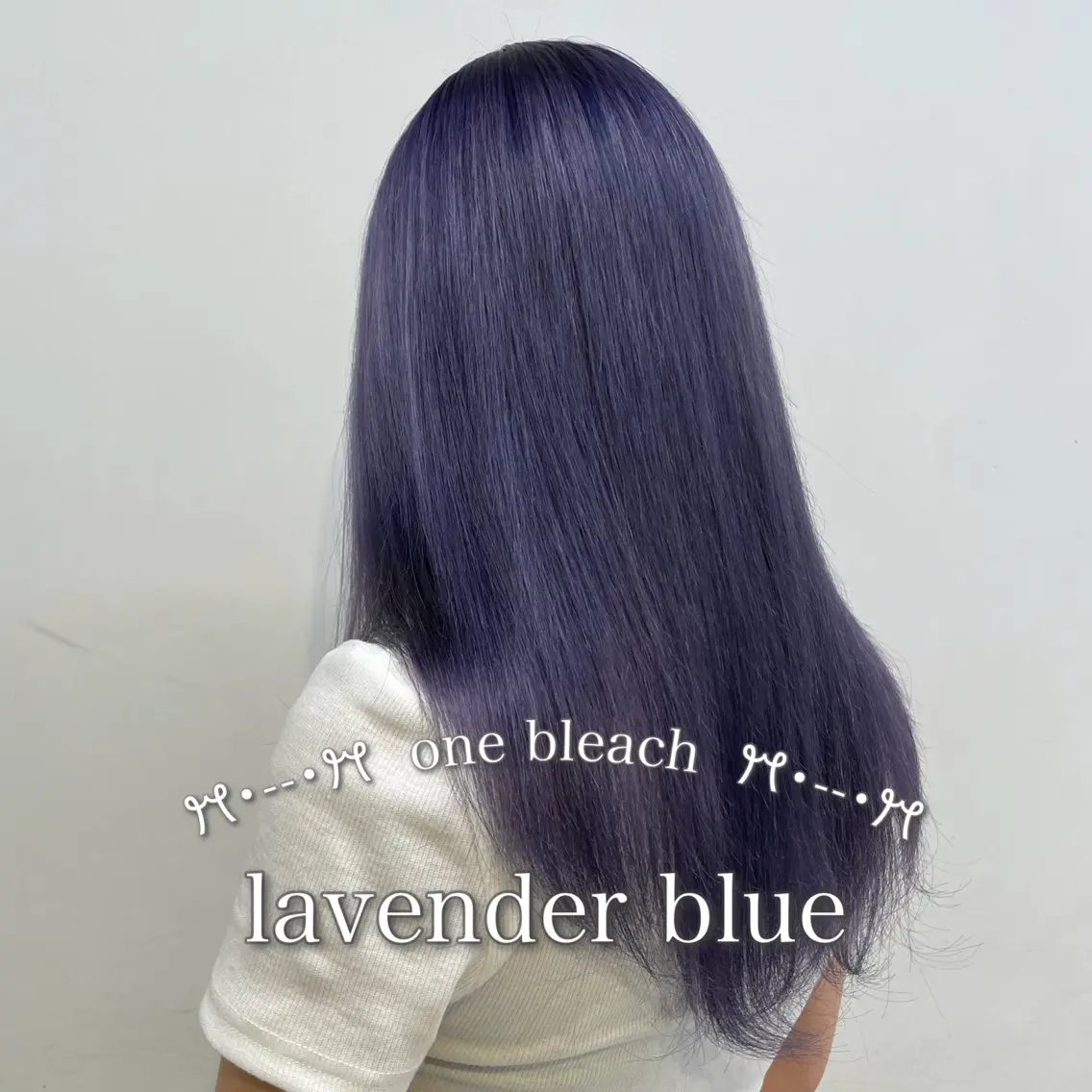 ロング カラー ブリーチ ブルーカラー ブルーラベンダー ケアブリーチ ラベンダーカラー 💙ハイトーン韓国風 色白ヘア💙manaのヘアスタイル