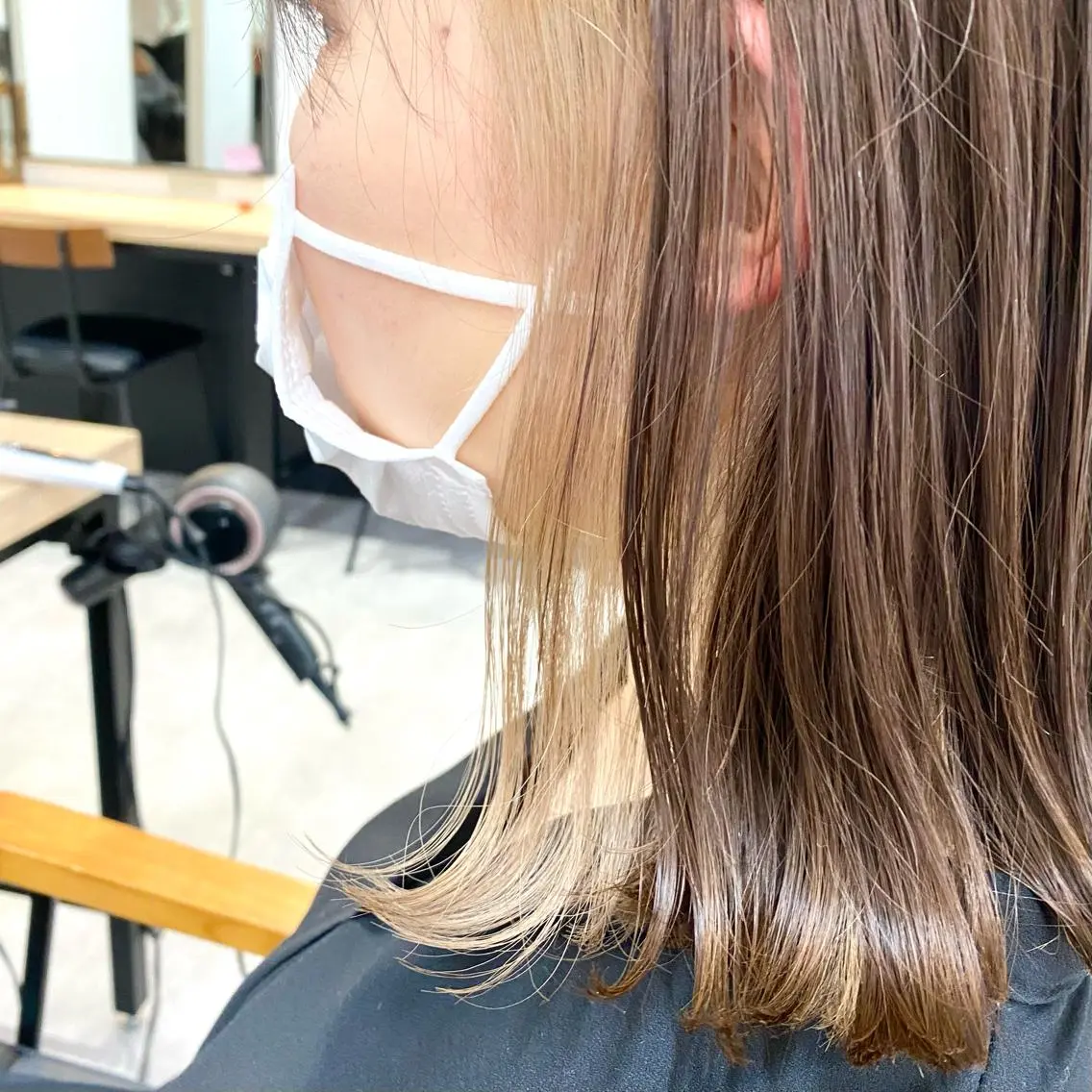 ミディアム 切りっぱなしボブ ボブ カット ヘアカラー トリートメント 🍃ボブ&ショート 特化🍃髪質改善🍃のヘアスタイル