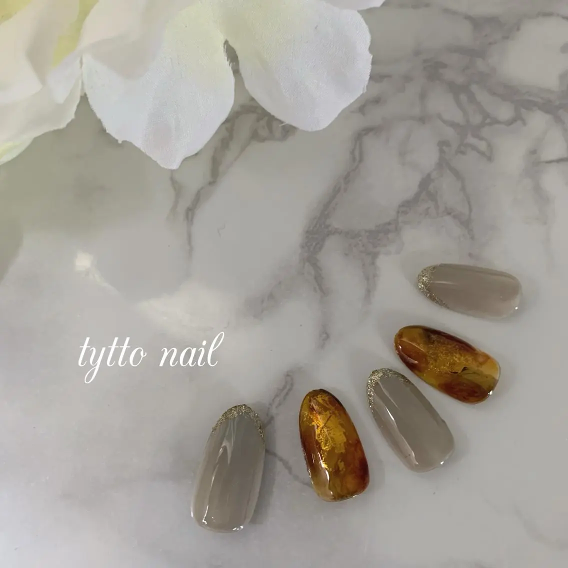 ネイル べっ甲ネイル ハンドネイル tytto nail ❤︎‪‪eri‪‪のネイルデザイン