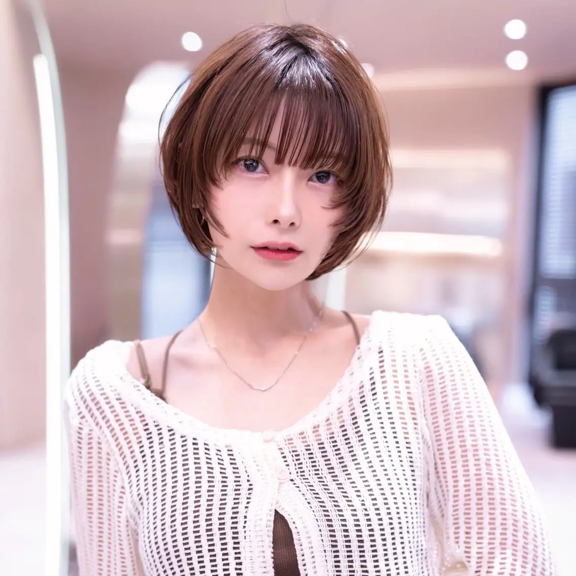 ショート カラー くびれヘア 顔まわりレイヤー 顔周りカット 韓国風ヘア レイヤーカット カット ヘアカラー トリートメント レイヤーカット特化 /YUITO/渋谷のヘアスタイル
