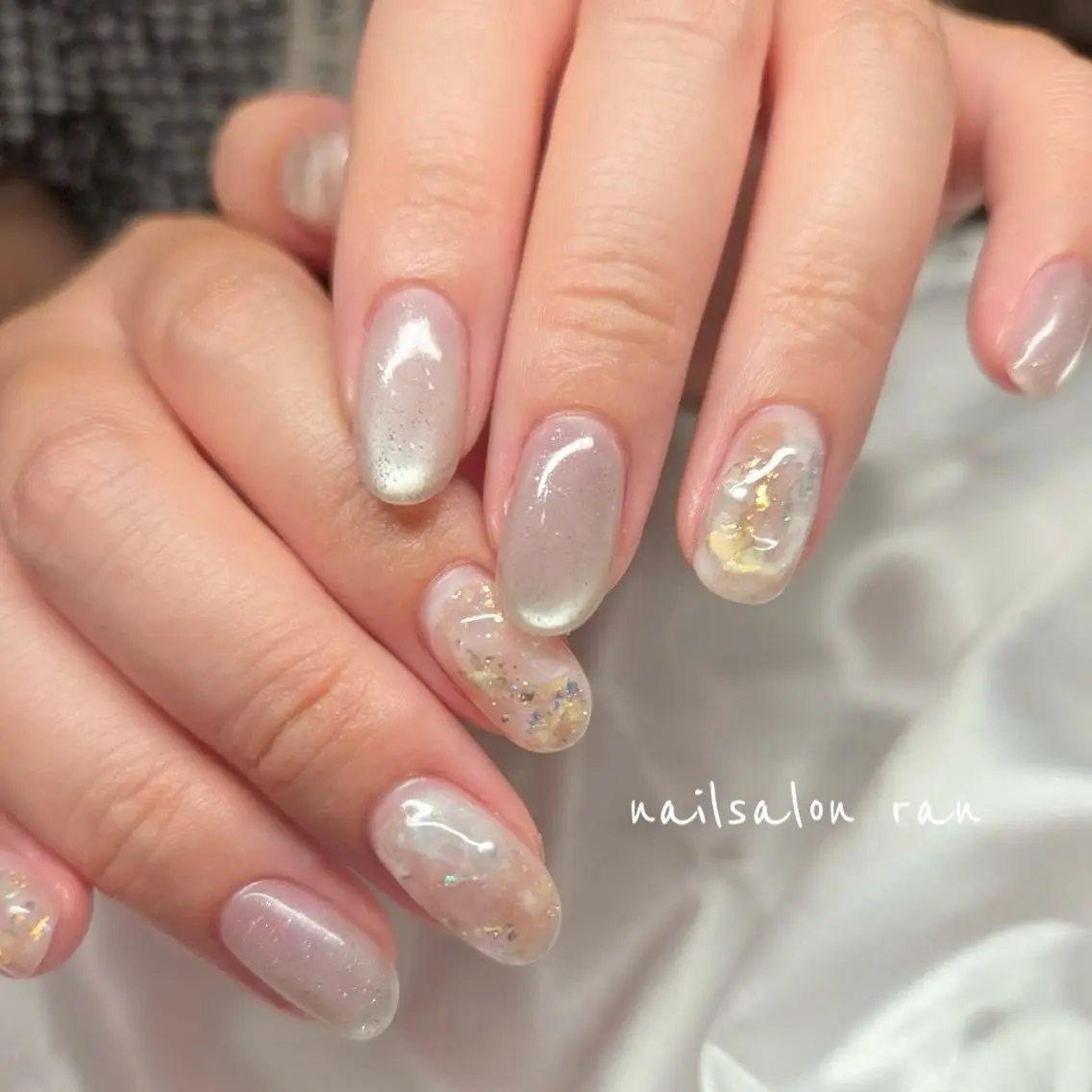 ネイル マグネットネイル ニュアンスネイル ハンドネイル ハンドケア nailsalon ranのネイルデザイン