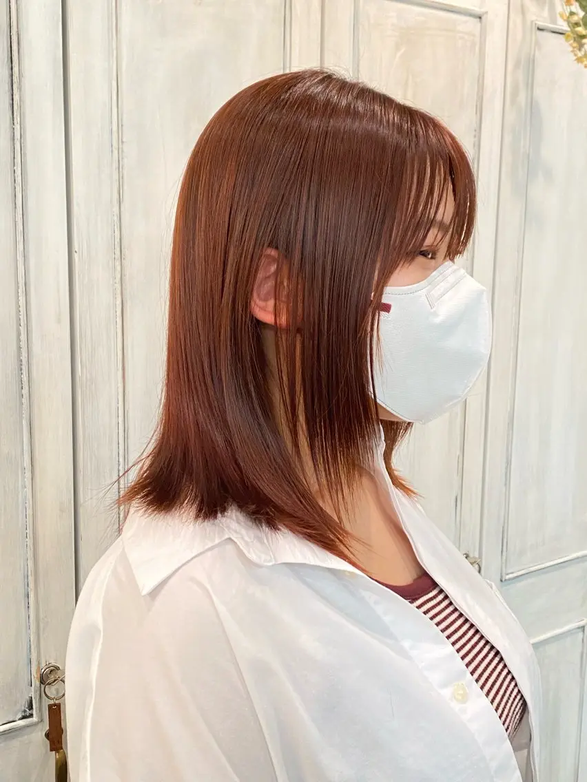《ミニモ学割》《黒髪卒業式大歓迎✨️》カット+ブリーチ無しダブルカラー‼️の写真