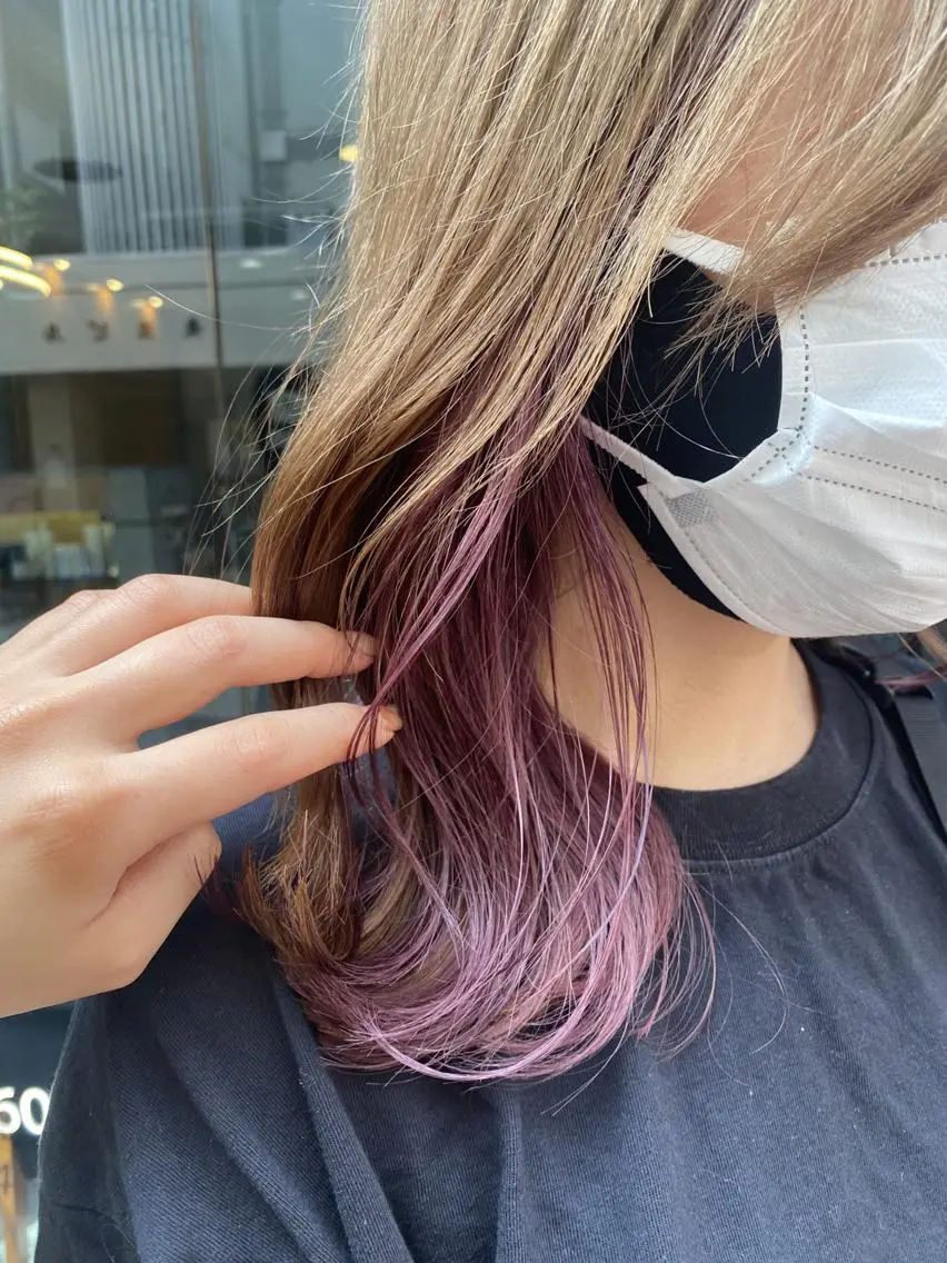 【ダメージレスブリーチ込み】チラ見えインナーデザイン(全体カラー込み)+3stepTRの写真