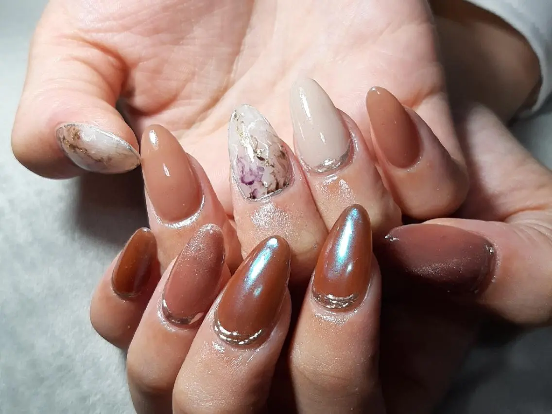 ネイル セミロング ハンドネイル ネイリスト やましたのネイルデザイン
