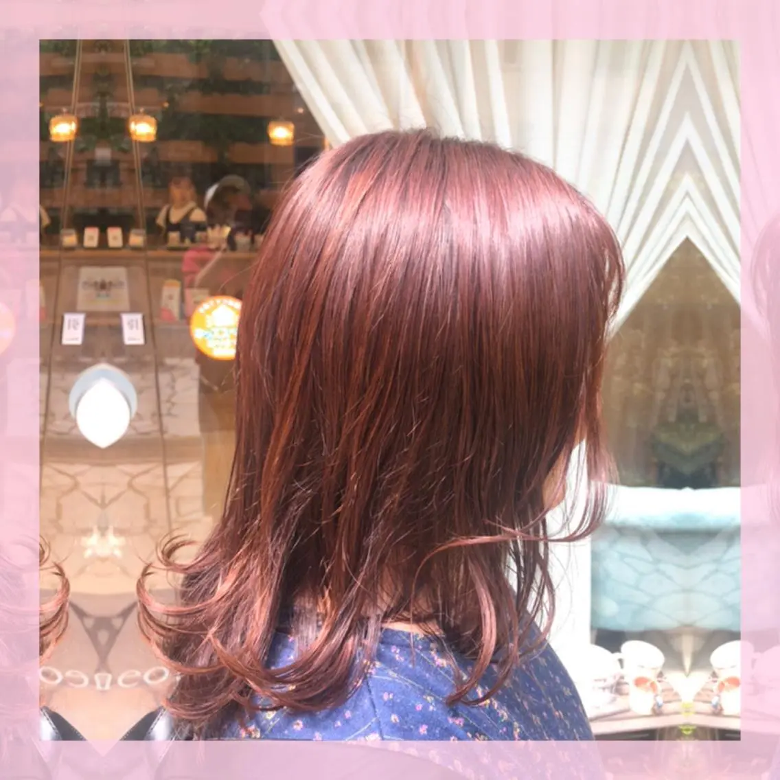 ミディアム カラー ピンクカラー カット ヘアカラー トリートメント 🍒前川 🍒のヘアスタイル