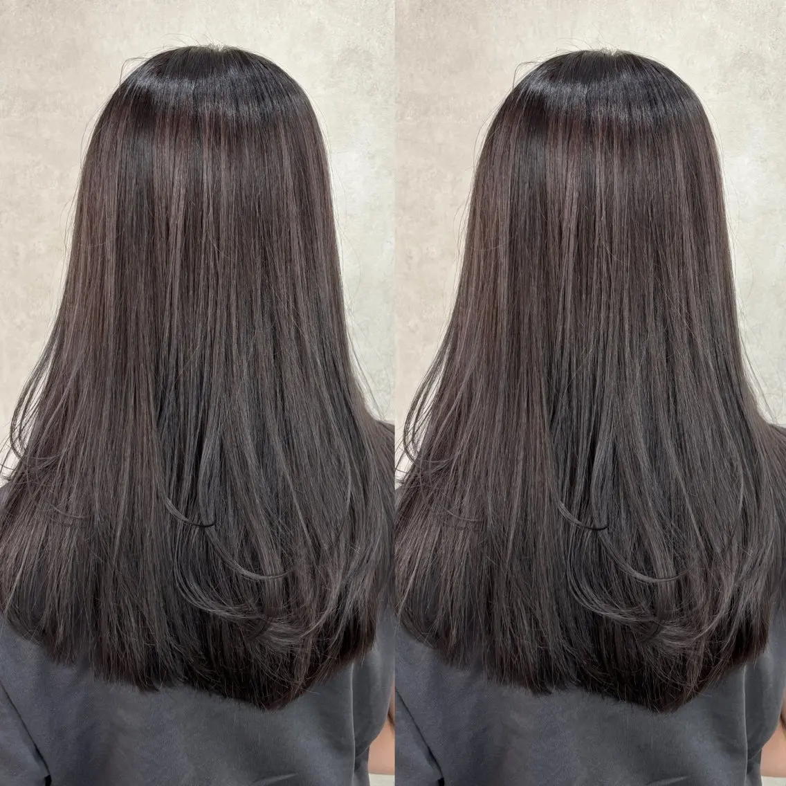 セミロング カラー グレージュ ラベンダーカラー ラベンダーグレージュ ラベンダーグレー ヘアカラー Rin♡透明感ピンク 🎀白肌ラベンダーのヘアスタイル