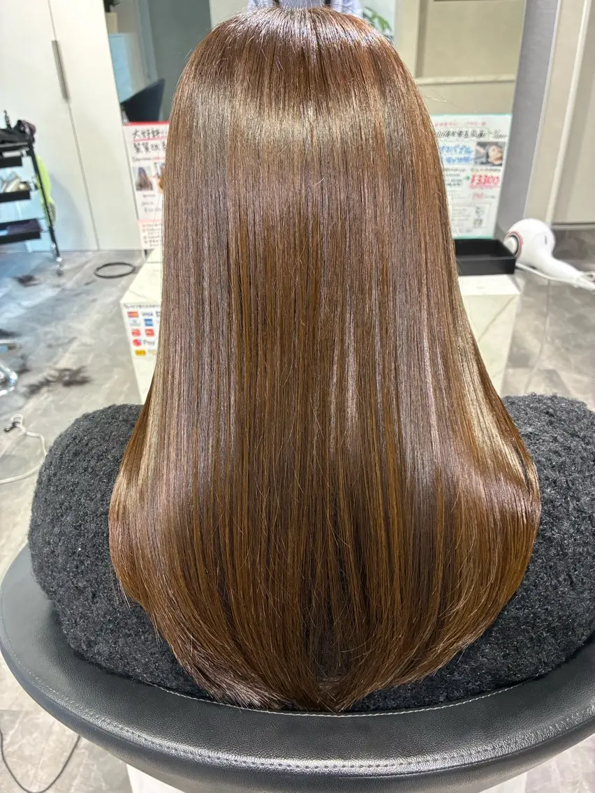 ロング 縮毛矯正 大山 透輝のヘアスタイル