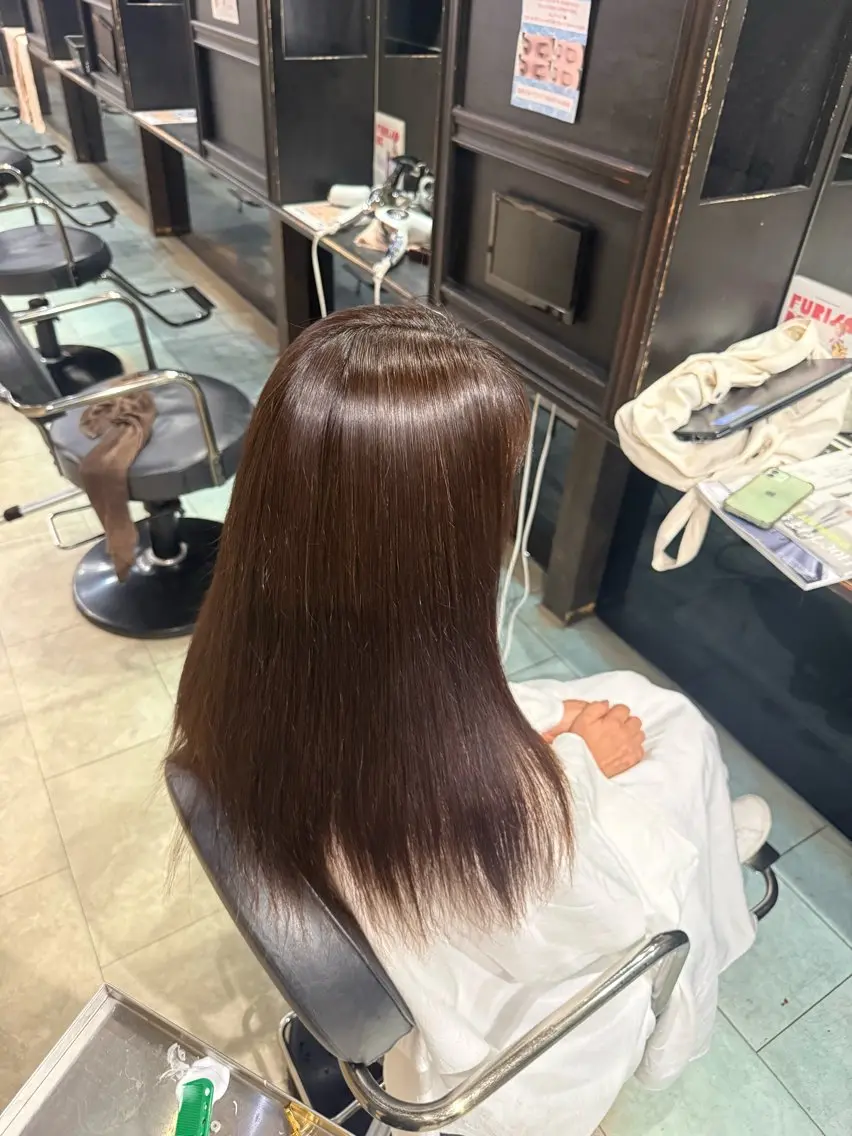 ロング 縮毛矯正 ifh飯塚店 内藤来樹のヘアスタイル