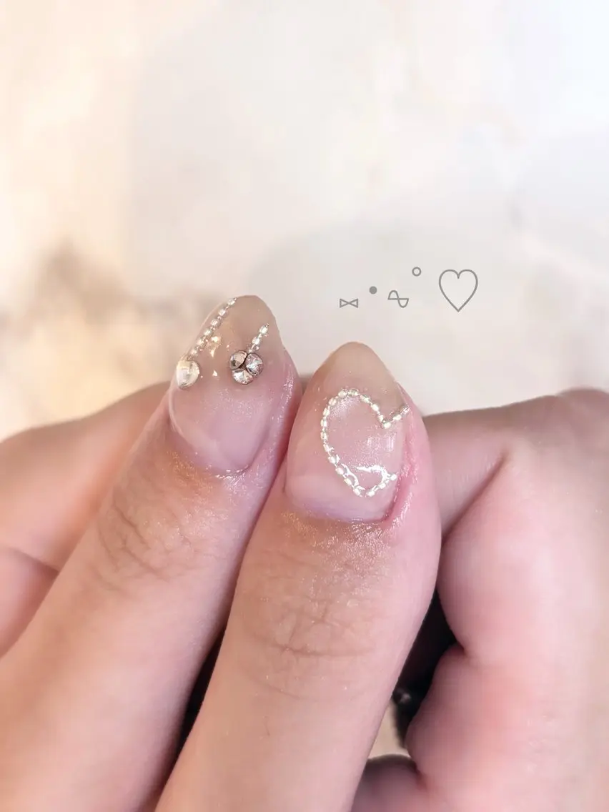 ネイル ハート ハンドネイル Luo kanadeのネイルデザイン