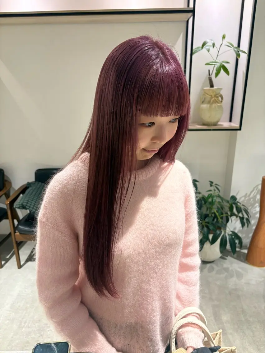 ロング カラー 暖色カラー 奥村陽花のヘアスタイル