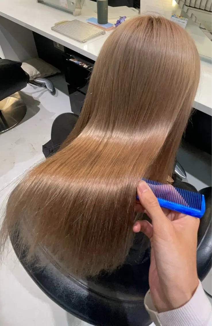ロング カラー 縮毛矯正 トリートメント トリートメント 透明感カラー/多幸感 カラー/樹奈🍀✨のヘアスタイル
