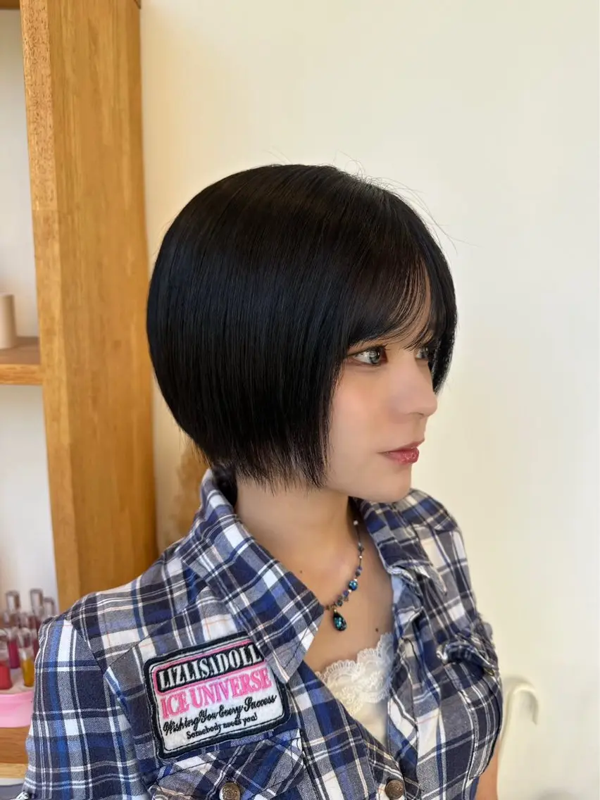 ショート カット ヘッドスパ 大曽根/盛れる顔周り カット/十文字玲音のヘアスタイル
