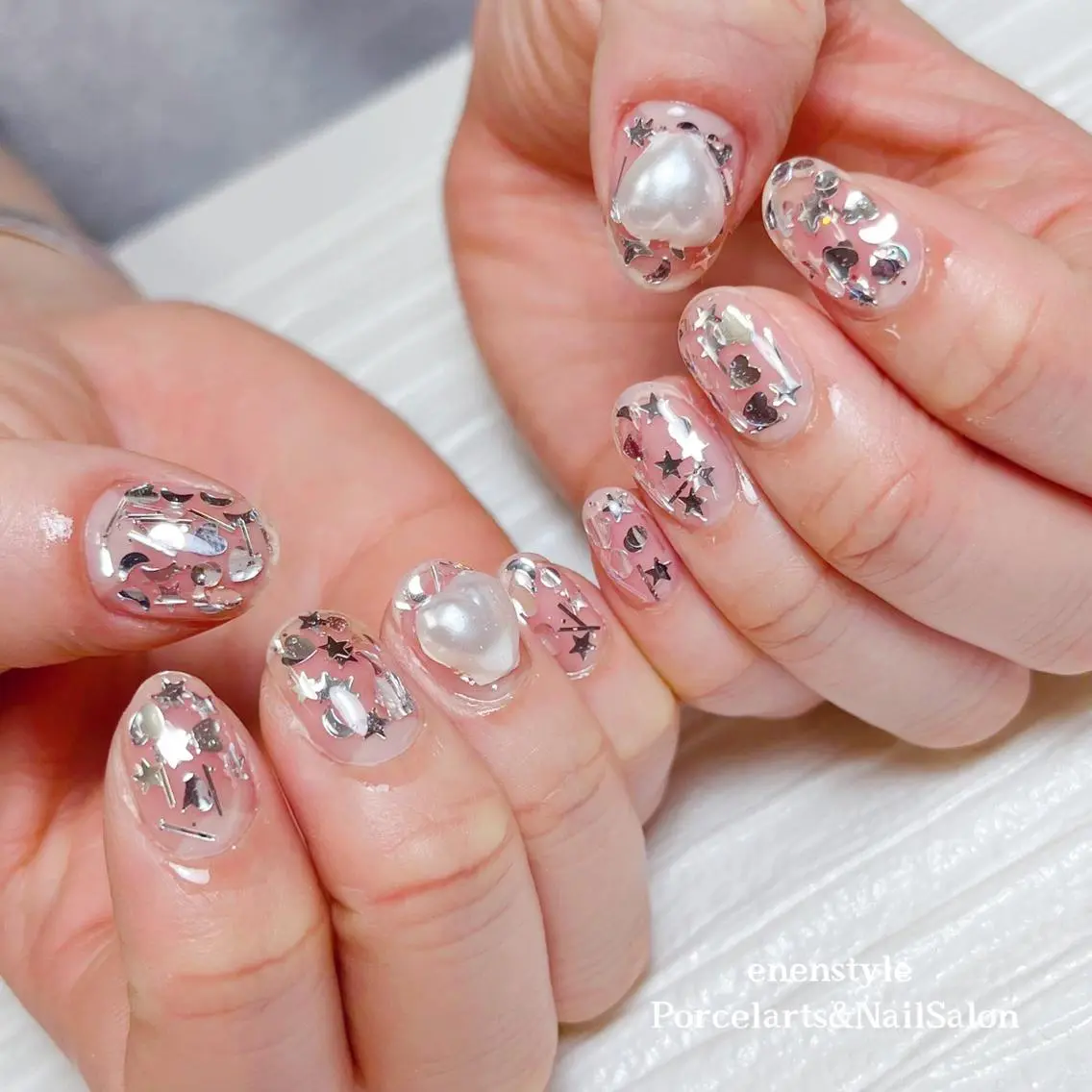 ミディアム ネイル 🐾enen style 🐾のネイルデザイン
