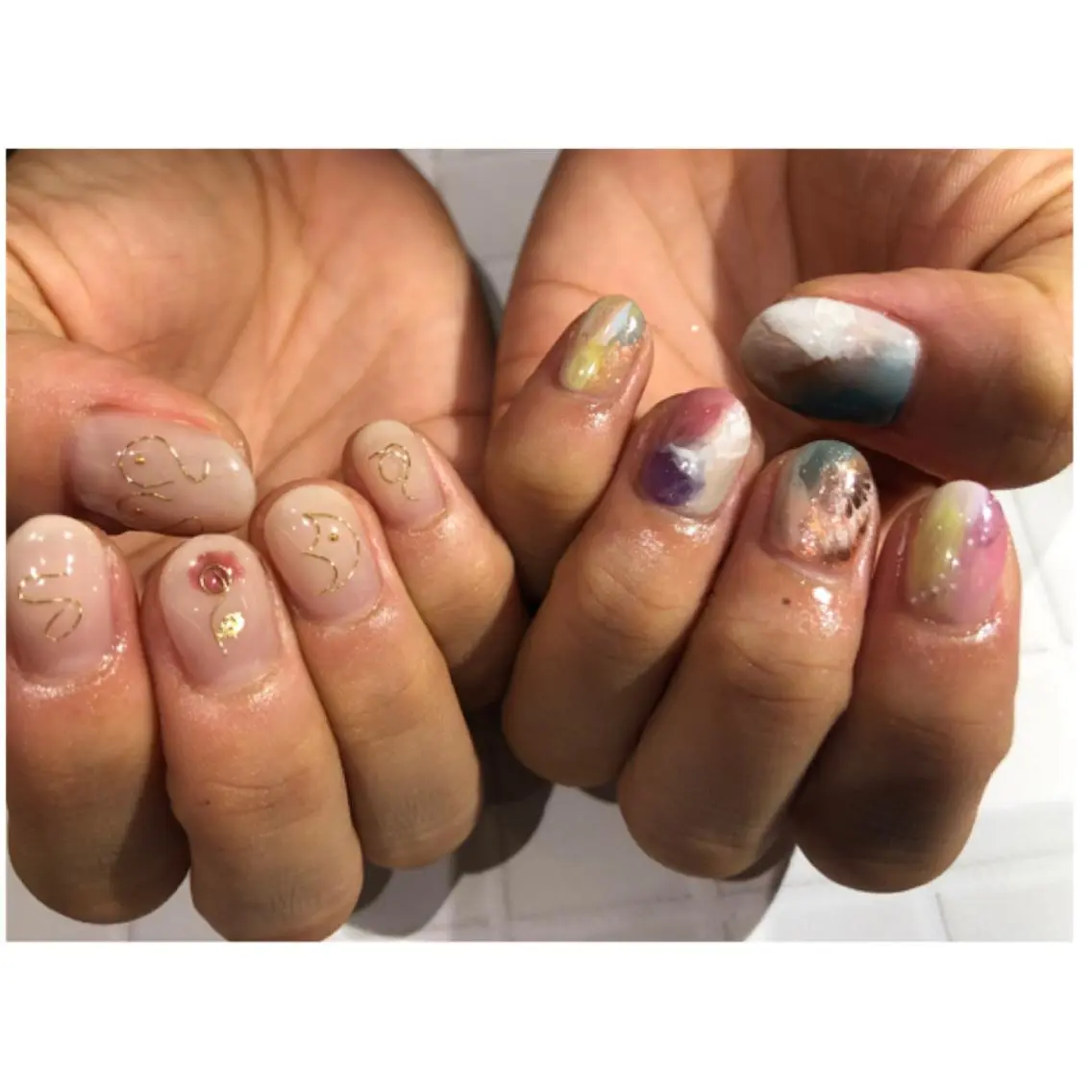 ショート カラー キッズ ネイル マツエク・マツパ illum hicariのネイルデザイン