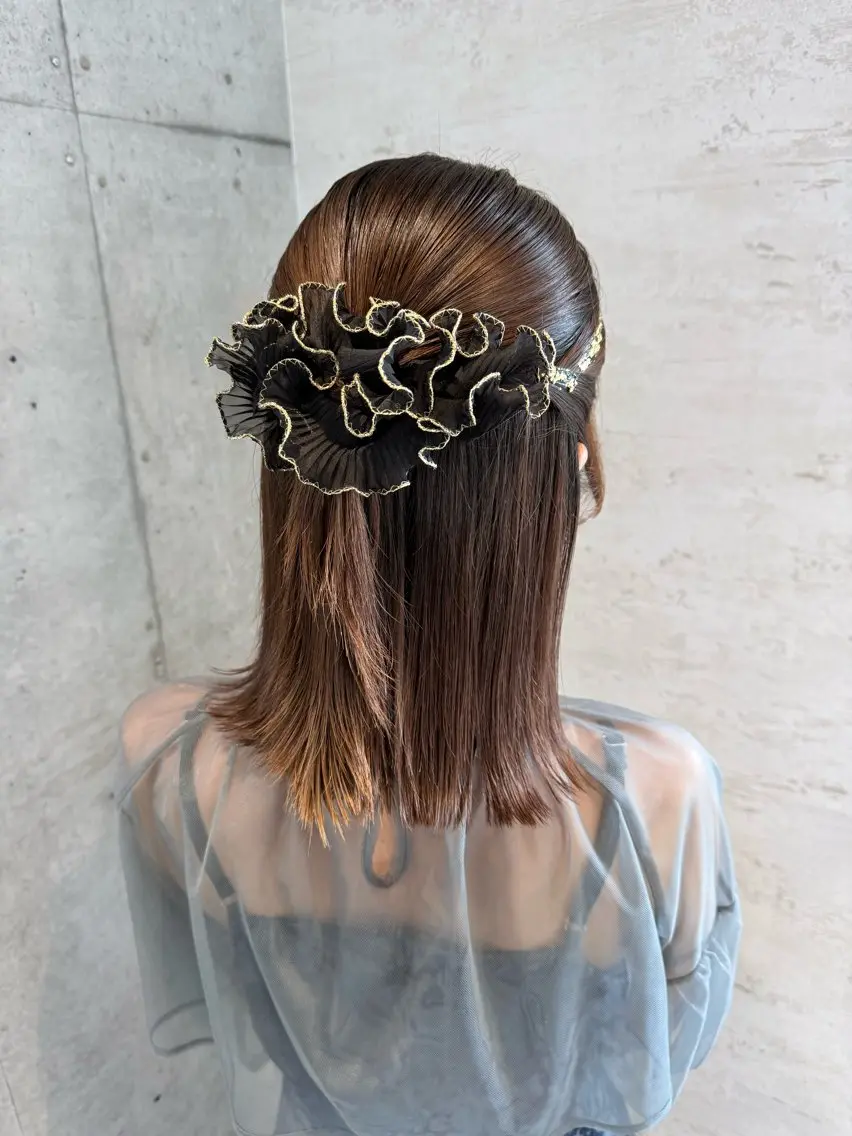 セミロング ヘアアレンジ 🎀ヘアセット/艶髪 /はやしほのか🎀のヘアスタイル
