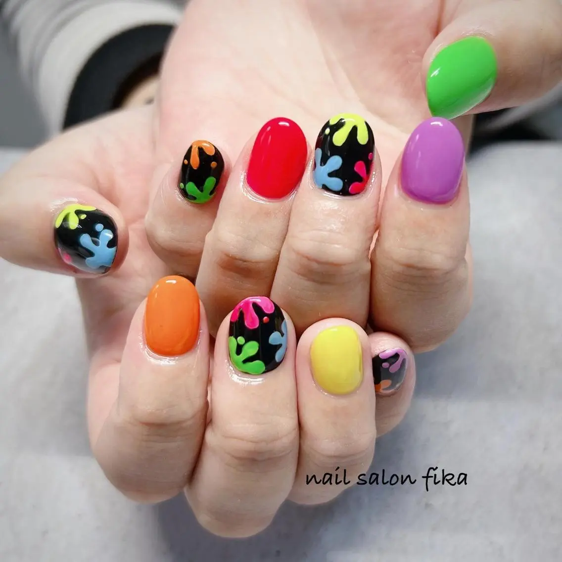 ネイル ショートネイル 夏ネイル nail salon fikaのネイルデザイン