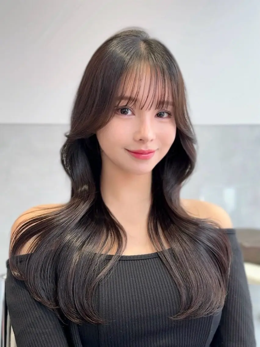 セミロング 韓国風ヘア 金丸 祐也のヘアスタイル