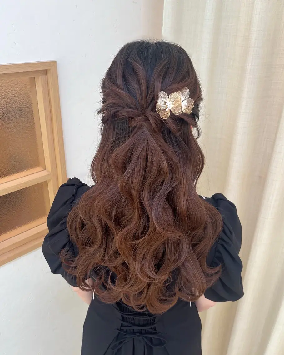 ヘアアレンジ 成人式 ハーフアップ 結婚式・ブライダル 卒業式のヘアスタイル ヘアセット 参列・イベントヘア♡ ゆいなのヘアスタイル