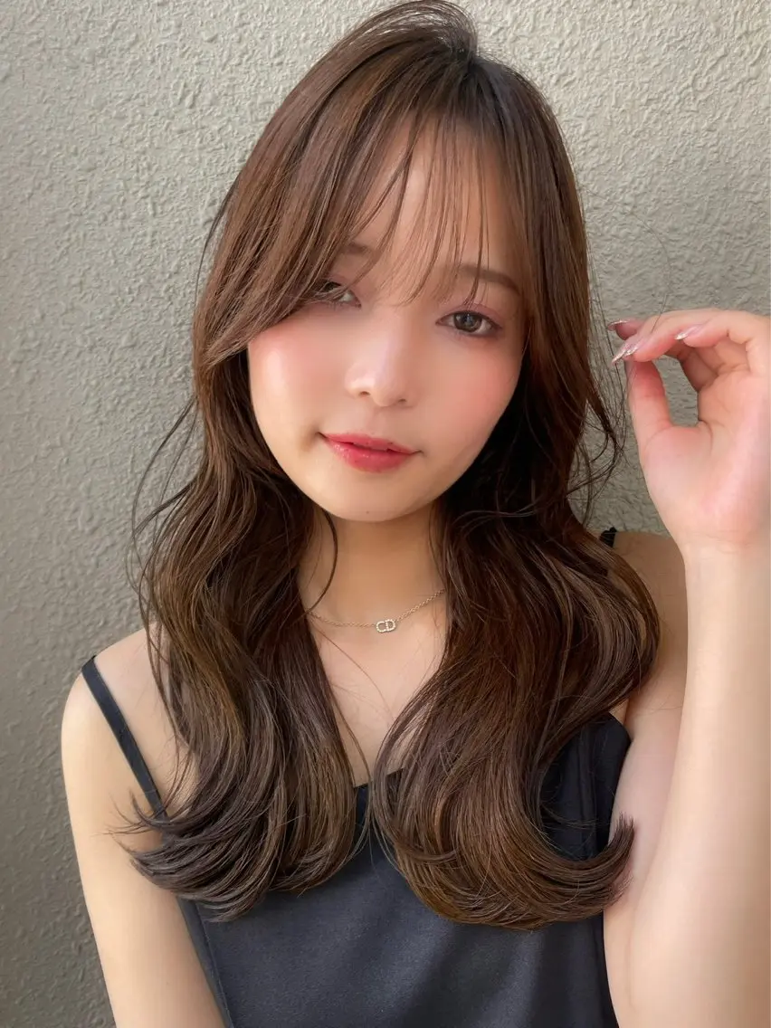 ミディアム カラー ヘアアレンジ ベージュカラー ブリーチ 透明感カラー ブリーチなしカラー 髪質改善 ヘアカラー トリートメント 【博多髪質改善】 吉村　清志のヘアスタイル