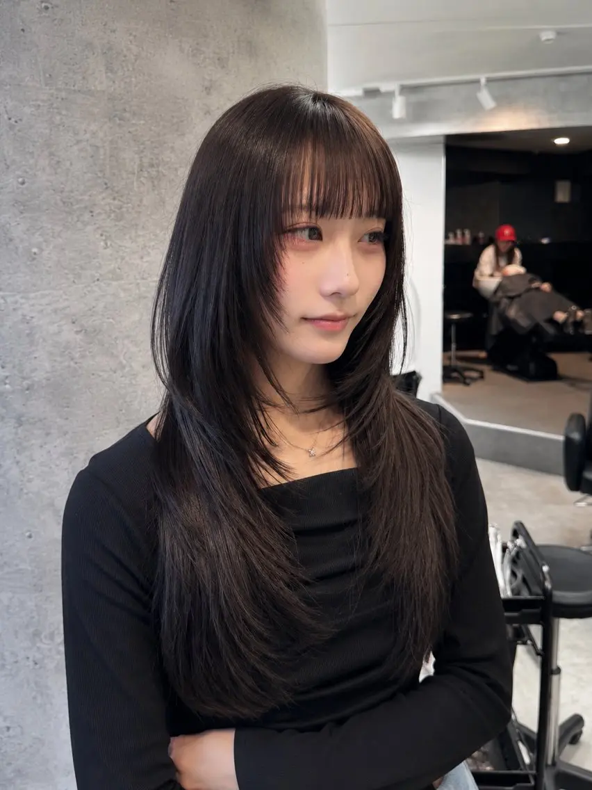 ミディアム カラー カット ヘアカラー トリートメント 新宿/顔周りカット/ レイヤー/がっきーのヘアスタイル