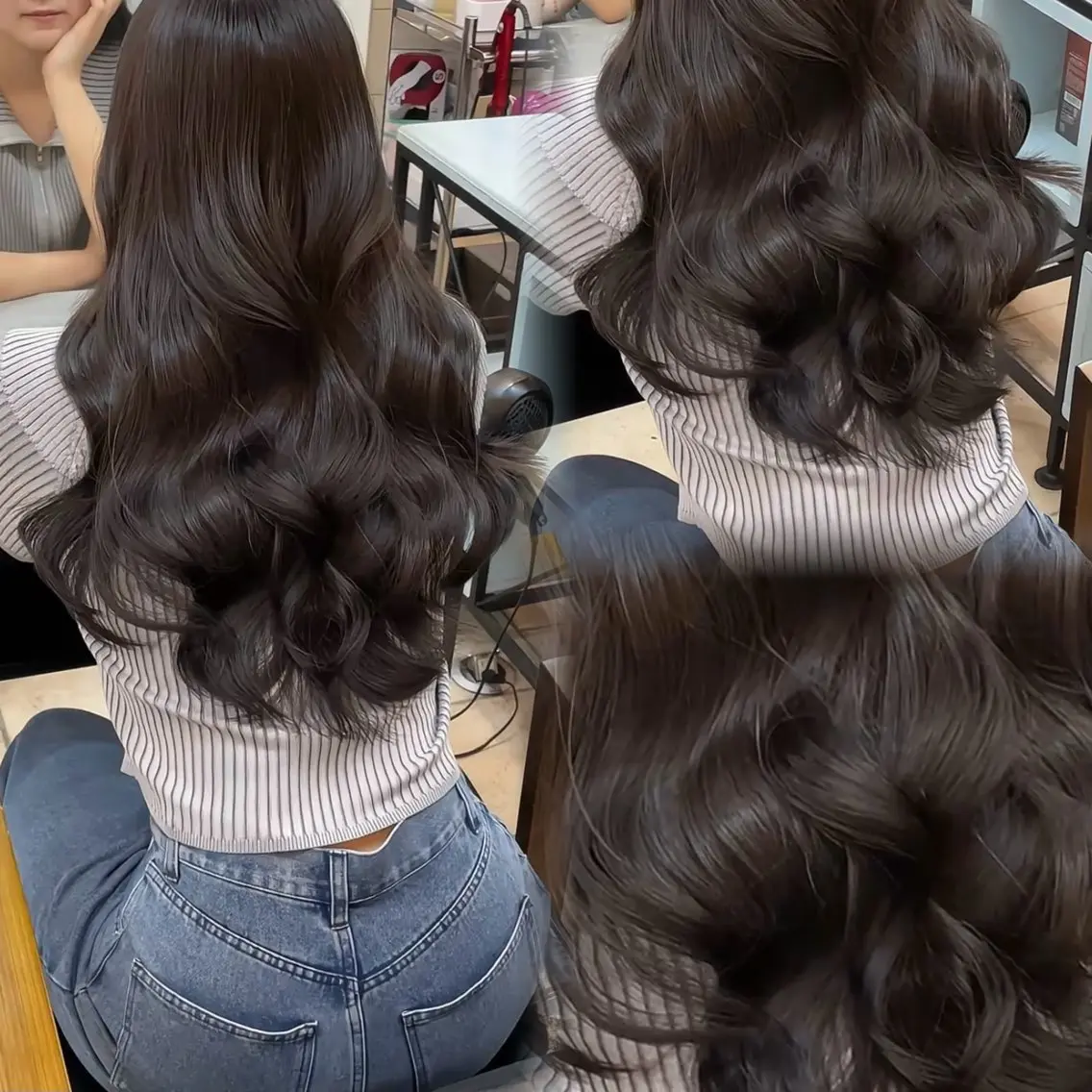 ロング カット ヘアカラー トリートメント 韓国ヘア🤍🇰🇷 🫶🏻吉満のヘアスタイル