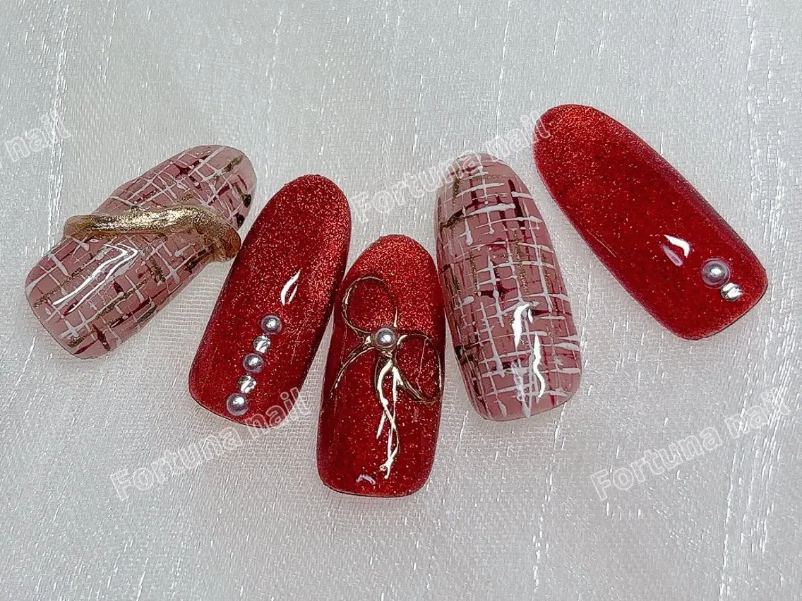 ネイル 冬ネイル クリスマス Nail •Head スパFortunaのネイルデザイン