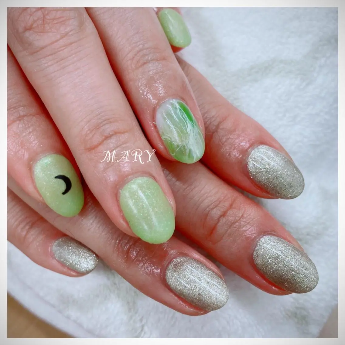 ネイル ラメ(グリッター) マットネイル ハンドネイル Mary nail .narumiのネイルデザイン