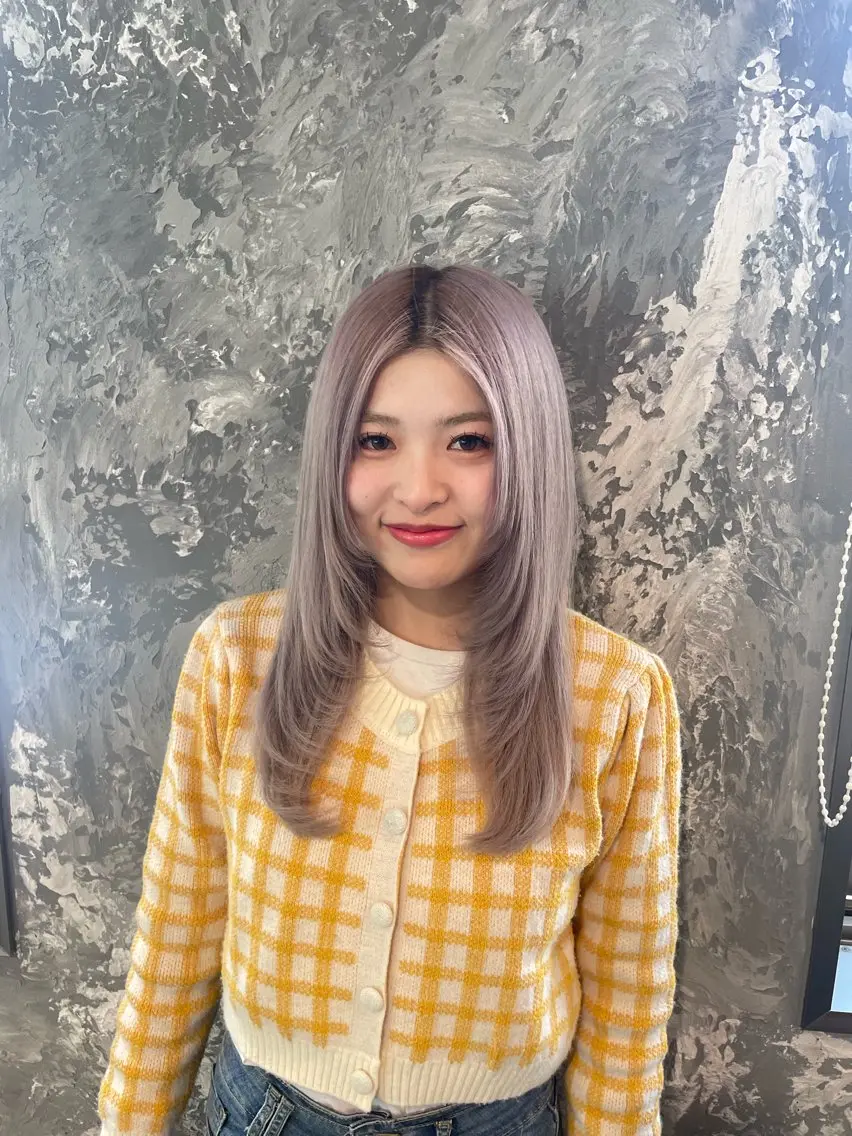 ロング カラー ヘアカラー ハイトーン 横浜💞ミオのヘアスタイル