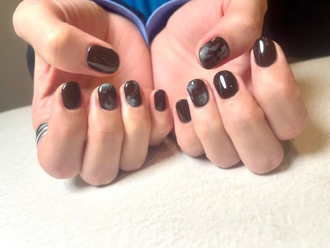 チョコミントマーブル🍫ネイル💅の写真
