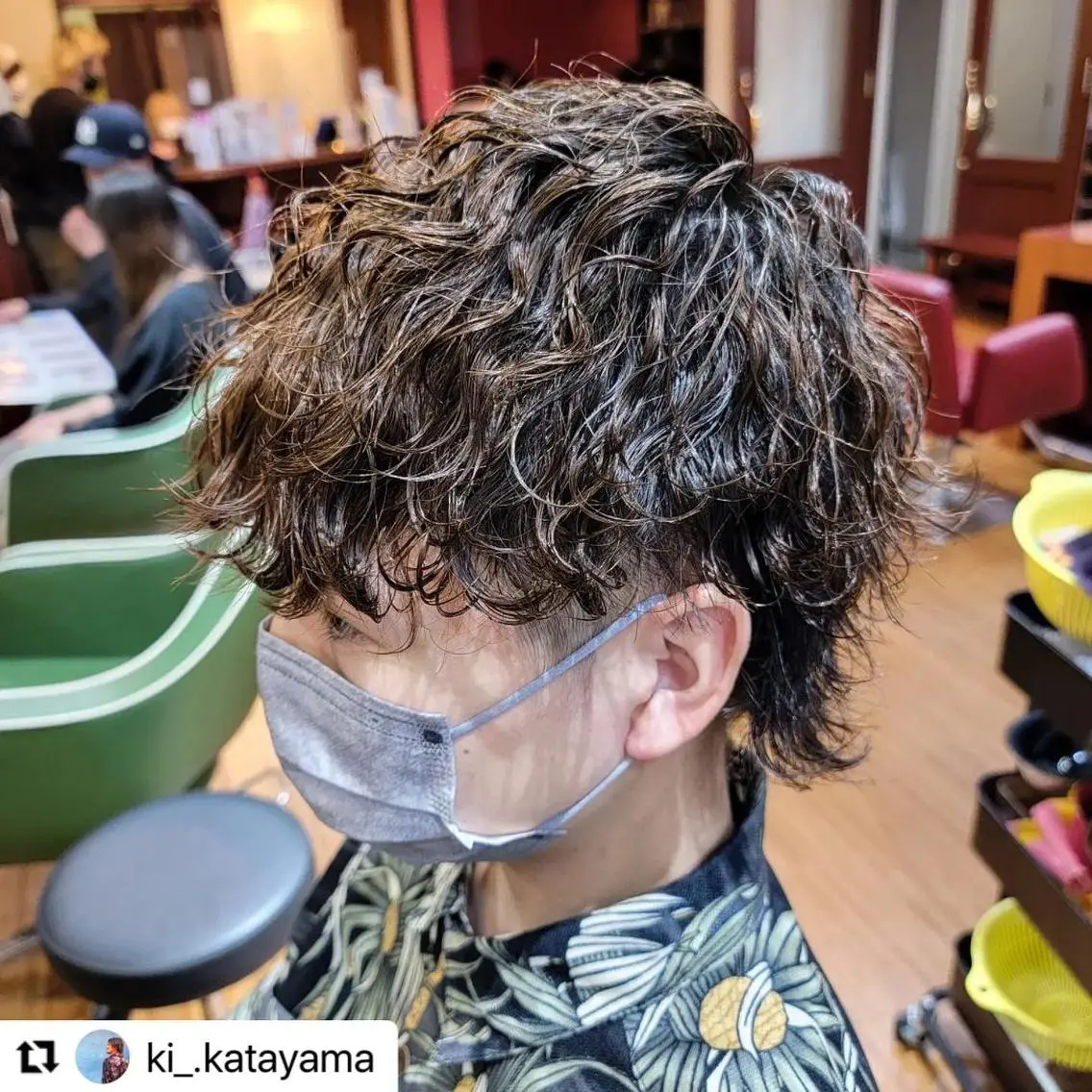 ミディアム カラー メンズ ミディアムパーマ メンズパーマ メンズツイストパーマ 波巻きパーマ ツイストパーマ 🩷Eny terrace🩷のヘアスタイル