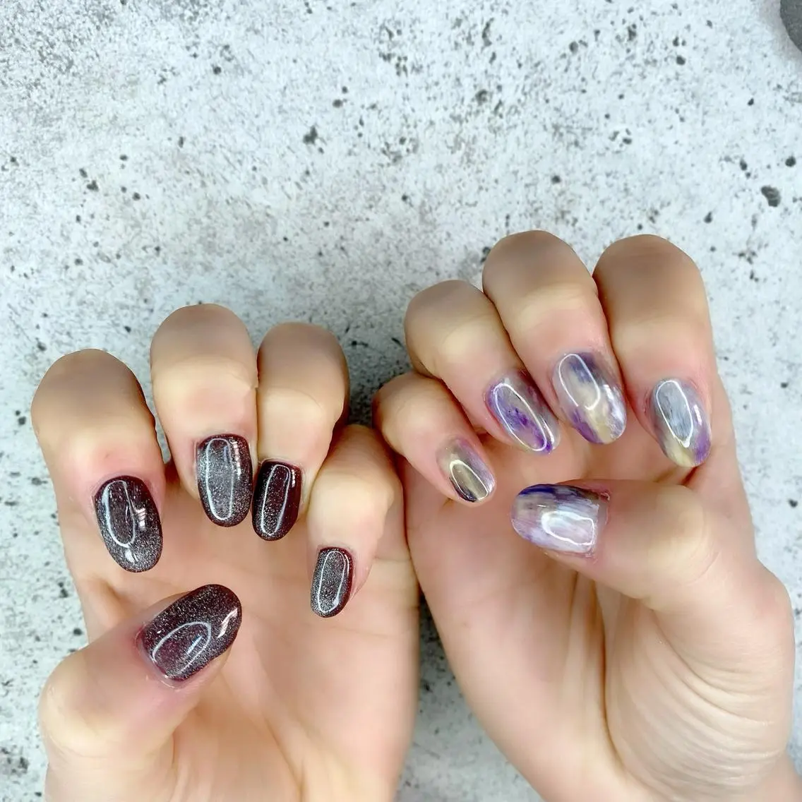 ミディアム カラー パーマ ヘアアレンジ メンズ キッズ ネイル マツエク・マツパ アイブロウ マグネットネイル ニュアンスネイル 冬ネイル ニュアンスパーマ ハンドネイル Salon Ｋのネイルデザイン