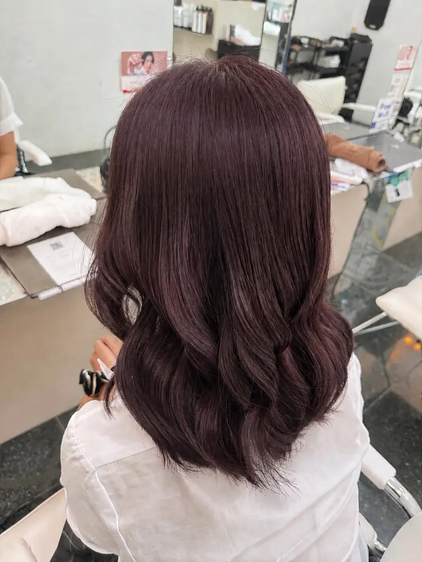 ミディアム カラー ヘアカラー 透明感カラー💎 岩崎美優のヘアスタイル